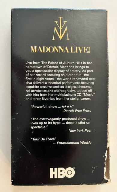 MADONNA  LIVE! - Drowned World Tour    RARE Promotional Only VHS Videocassette