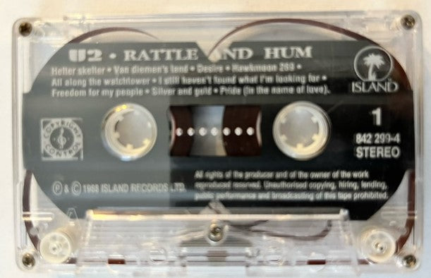 U2 - Rattle And Hum  RARE Thailand Import Cassette LP