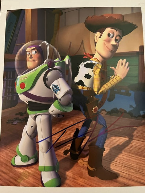 Buzz Lightyear & Woody From Toy Story - Hand Signed by Hanks & Allen