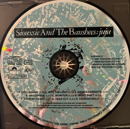 Siouxsie & The Banshees - Juju - Import Cd Hand Signed By Siouxsie