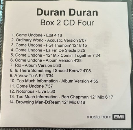 Duran Duran - The Singles 1986-1995 - U.K. 6xCD Box Set Promo Test Pressings W/Booklet