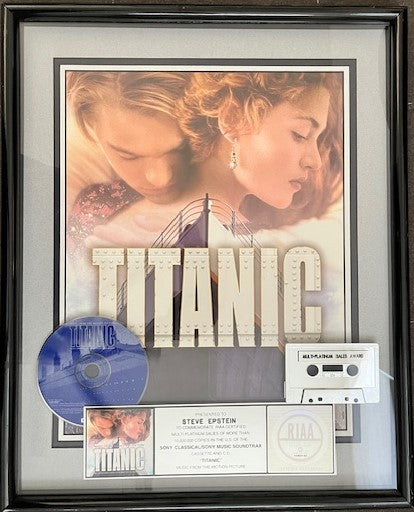 TITANIC Soundtrack - Official RIAA Multi - Platinum Sales Award For Soundtrack