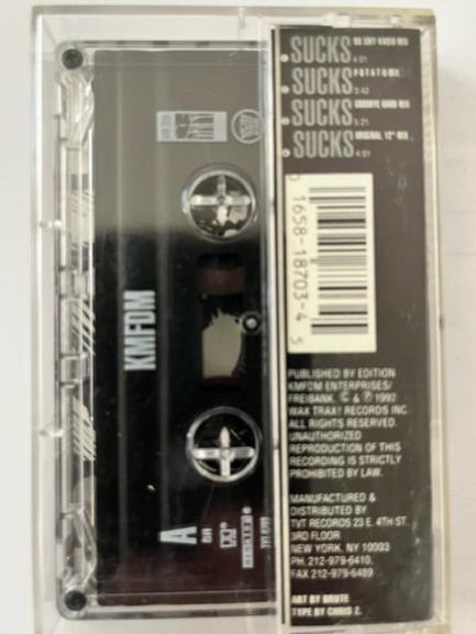 KMFDM - Sucks    Rare 4-Version US ONLY Cassette Single