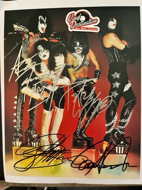 Kiss - Band Fully Signed 8 x 10 Photo  Simmons Stanley Chriss Frehley
