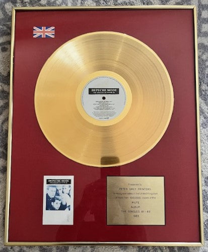 Depeche Mode - The Singles 81-85    RARE BPI Sales Award