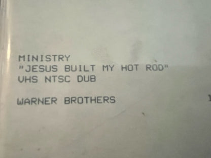 Ministry - Jesus Built My Hot Rod - VERY RARE Promotional ONLY VHS Video Single