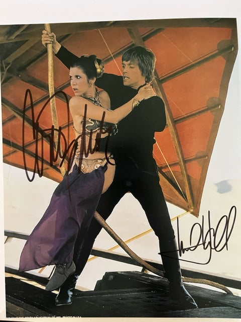 STAR WARS - RETURN OF THE JEDI - Carrie Fisher & Mark Hamill - Hand Signed 8 x 10 Photo
