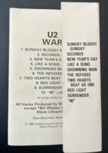 U2 - WAR     Malaysian Import Cassette LP