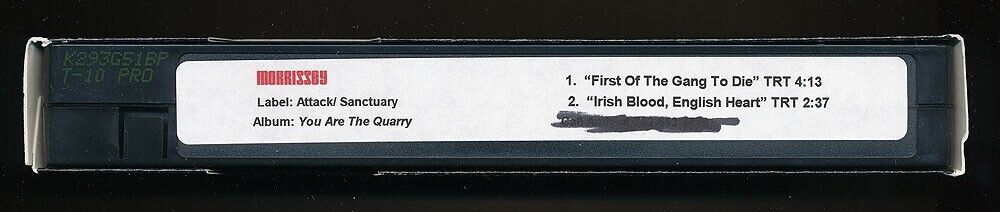 Morrissey - You Are The Quarry - Rare Promotional VHS Album Sampler