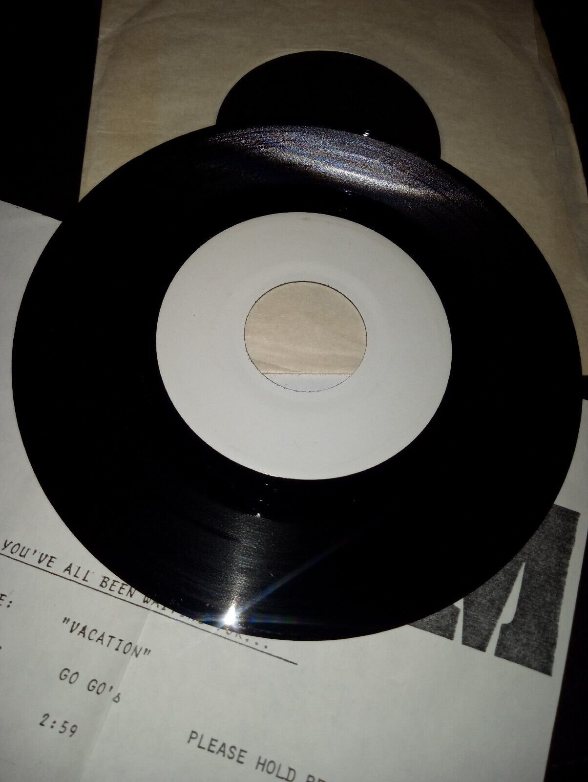 The Go-Gos - Vacation   Rare US 7" White Label Test Pressing