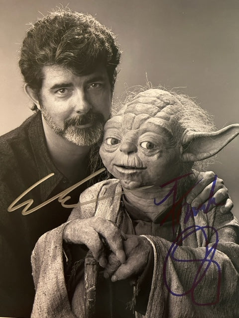 STAR WARS - George Lucas - Frank Oz (voice of Yoda) - Signed 8 x 10 Photo