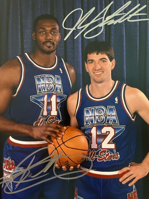 NBA Stars - Karl Malone & John Stockton Signed 8 x 10 Photo