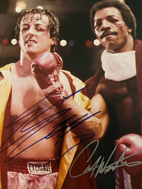 ROCKY - Sylvester Stallone & Carl Weathers Autographed 8 x 10 Photo
