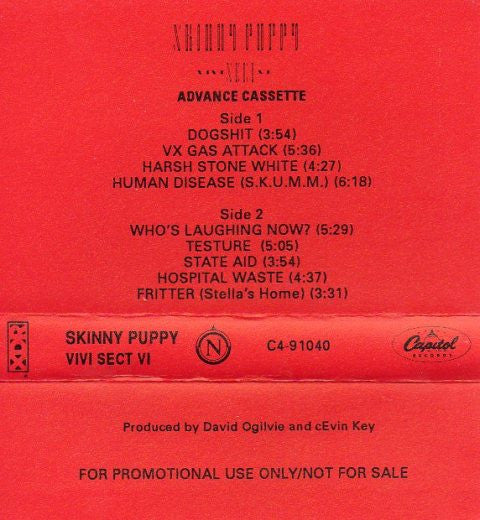 Skinny Puppy - VIVI Sect VI - RARE Advance Promotional Cassette